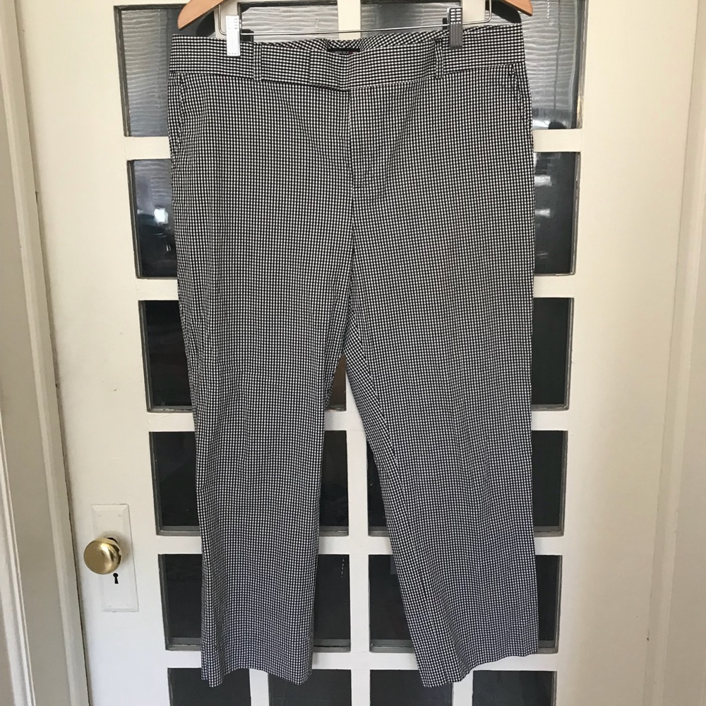 Gingham check “mad men” ankle pants
